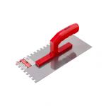 Гладилка стальная, 280 x 130 мм,зуб 8 x 8 мм, зеркальная полировка, пластмастмассовая ручка, Matrix 86778