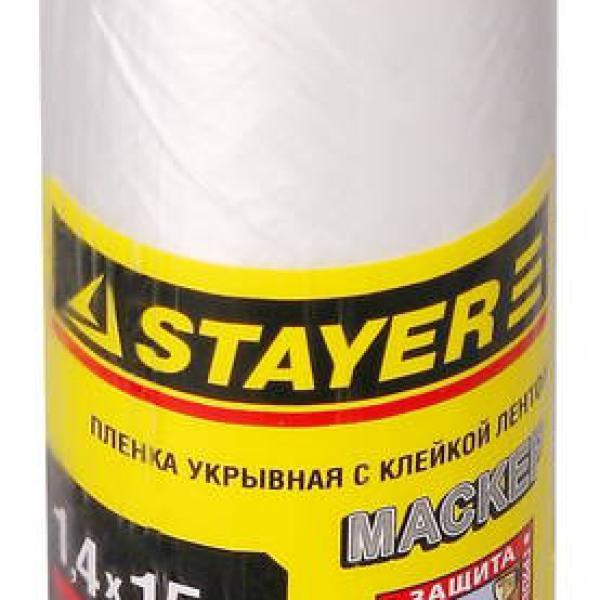 Пленка 1,4х15м защитная с клейкой лентой "МАСКЕР", HDPE, 9мкм,STAYER "PROFESSIONAL" 12255-140-15