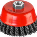 Корщётка на УШМ D-100 М14/чашка/2-х ряд/жгутированная стальная проволока 0,5 мм, / MIRAX/35104-100-2