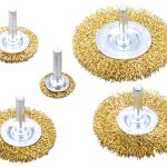 Набор щеток для дрели, 5 шт. ("Плоские" 25,38,50,65,75 мм, латунированная витая проволока, cutop profi 82-548