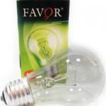 Лампа накаливания 40W E27 A50 прозрачная (Калашников) Favor 427096